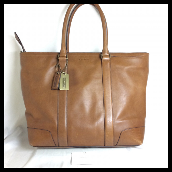 美品 COACH コーチ メンズ トートバッグ A4 革 茶 H1269-70600