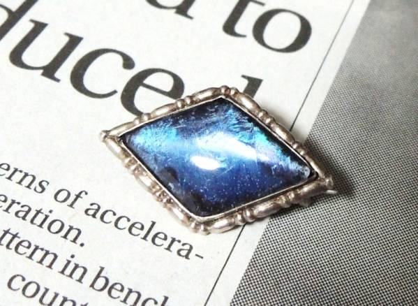 英国 アンティーク バタフライウィング モルフォ蝶 ブローチ