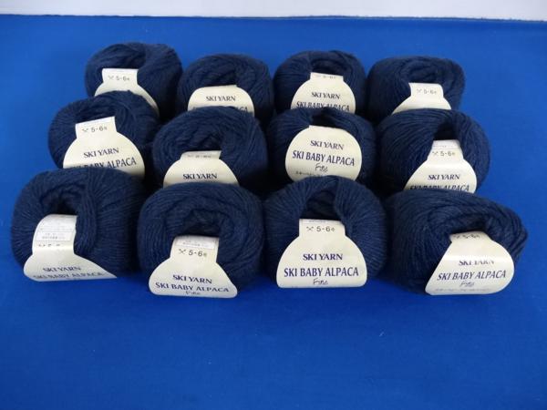 毛糸 SKI YARN スキー ベビーアルパカファイン ネイビー 12玉