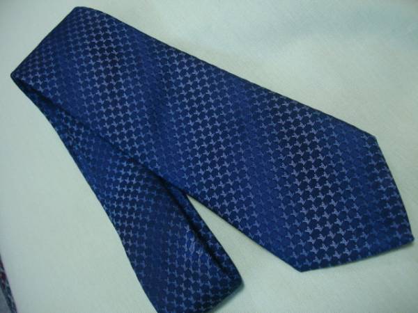送込★ネクタイ紺＆ブルーグラデ‐ションＬＶ柄★