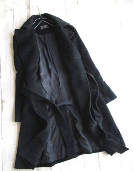 高級 BELTA BUONO 上質アンゴラウールコート 黒 9 * BELTABUONO