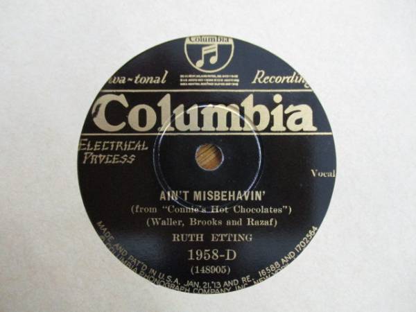 ◎SP◎ RUTH ETTING (COLUMBIA 1958-D)