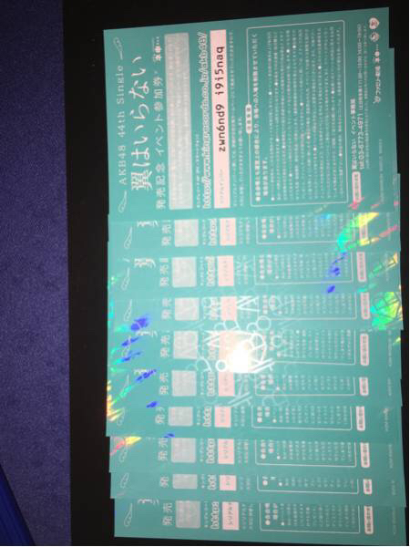 翼はいらない 握手券 全国握手会参加券 10枚セット②