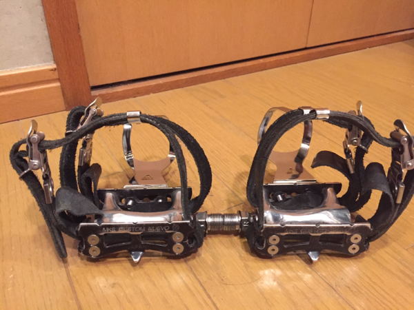 新品未使用　カスタムヌーボ　三ヶ島　NJS 三ヶ島 ペダルnjs カスタムヌーボ ダブルストラップ付き MKS CUSTOM