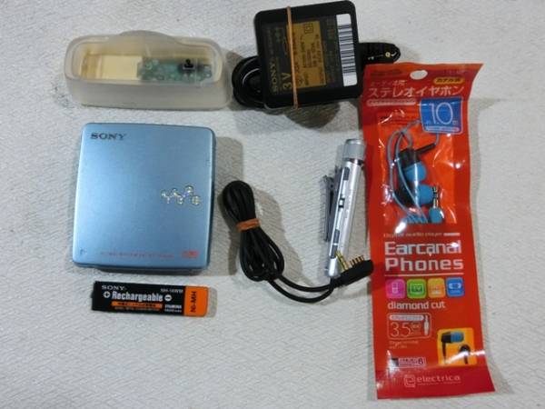 □SONY MD WALKMAN MZ-EH50 ブルー MDLP オーディオ 本体 動作 家電