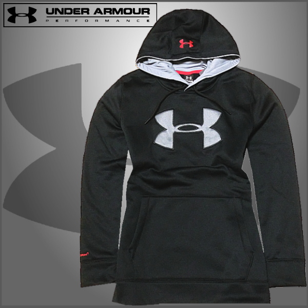 ■新品【UNDER ARMOUR】コールドギア保温BIGロゴパーカー■BK/XL