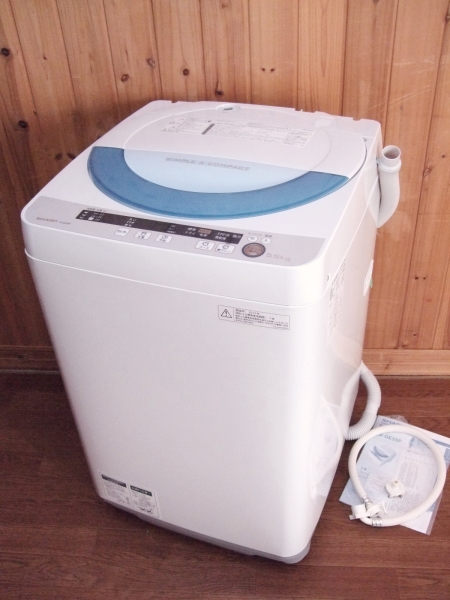 SHARP シャープ 全自動洗濯機 ES-GE55P 5.5kg 穴なし槽 2014年製
