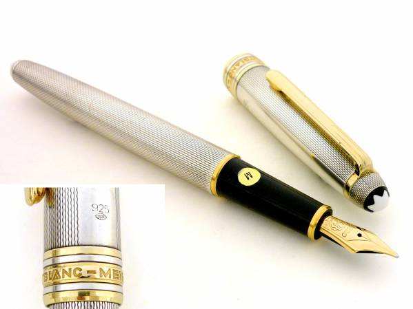 ■モンブラン1980s万年筆ソリテール【144】銀無垢 ニブシール付