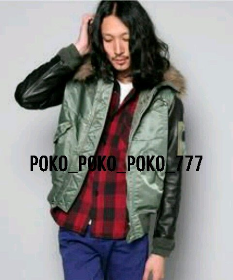 ヒステリックグラマー プリマロフト N-2B 袖レザー ジャケット