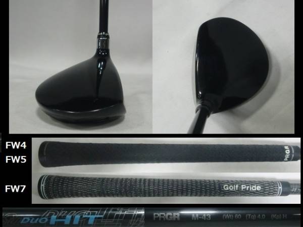 3本■送無■中古■PRGR■FW4.5.7■Duo HIT■M43■1924