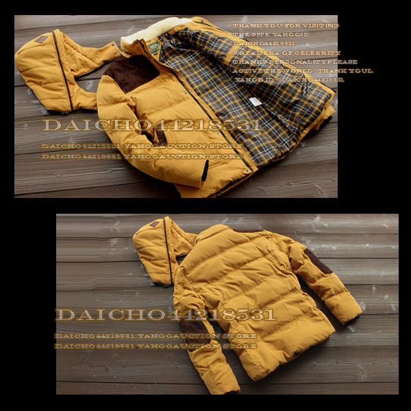 訳あり■JEEP メンズ フード ダウンジャケット黄/L→2XL(ゆとり