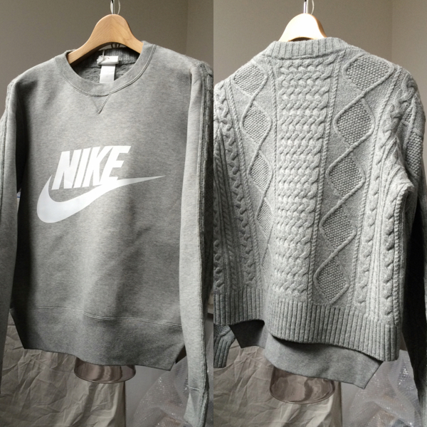 新品ナイキNike sacaiサカイ ケーブルバック スウェット Mニット