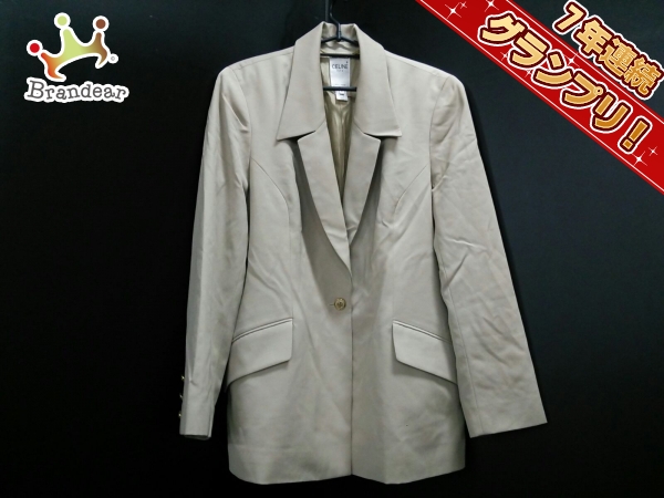 T02/089 CELINE セリーヌ コート アウター ベージュ44 ベージュ CELINE ジャケット セリーヌ ウィメンズ デザイナー CELINE