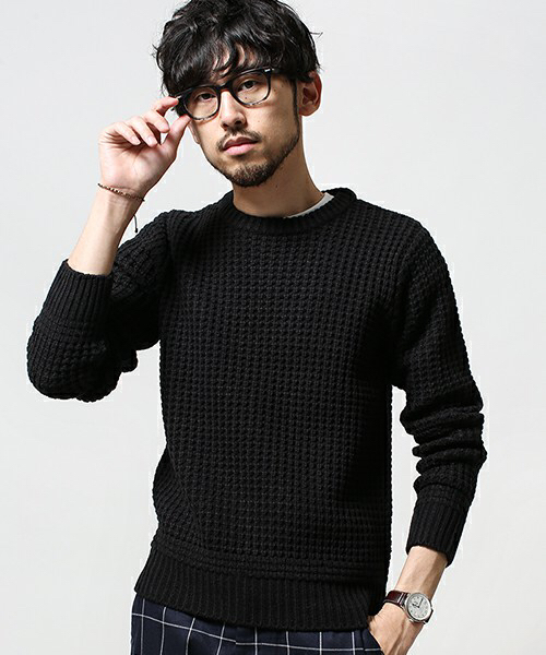 ☆ナノユニバース nanouniverse クルーニット 美品 M ブラック☆