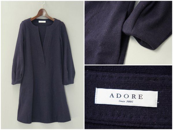 C1633*アドーア*秋冬*ウール*スキッパーカラー/ワンピース*36