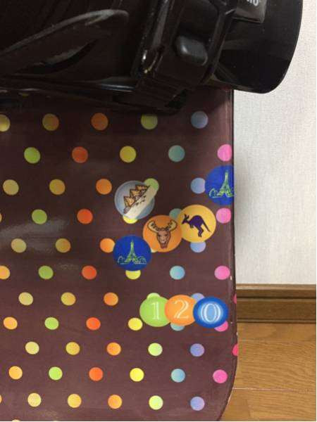 YUKU☆子供用スノボ2点セット(120cm)、リーシュ、パッド付