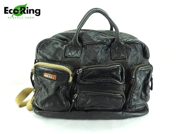 1円 ディーゼル レザー 2WAY ボストンバッグ ブラック EL703