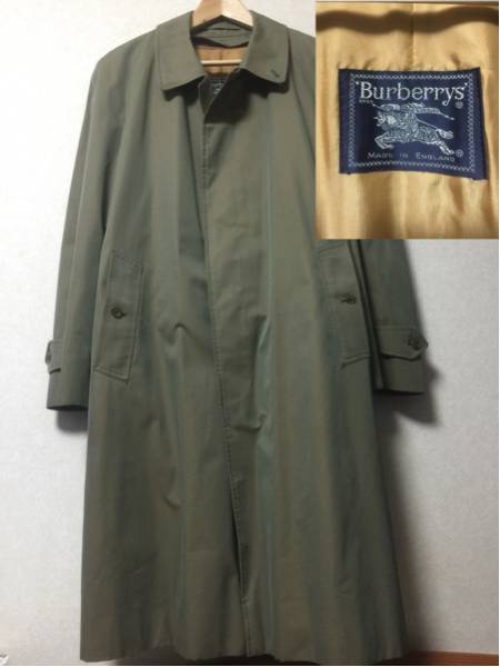 BURBERRY ステンカラーコート MADE IN ENGLAND L位玉虫トレンチ