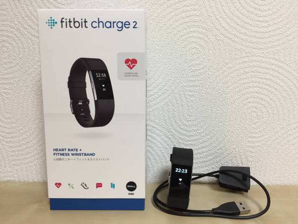 Fitbit charge 2 黒 Sサイズ ビックカメラ購入3年長期保証 美品