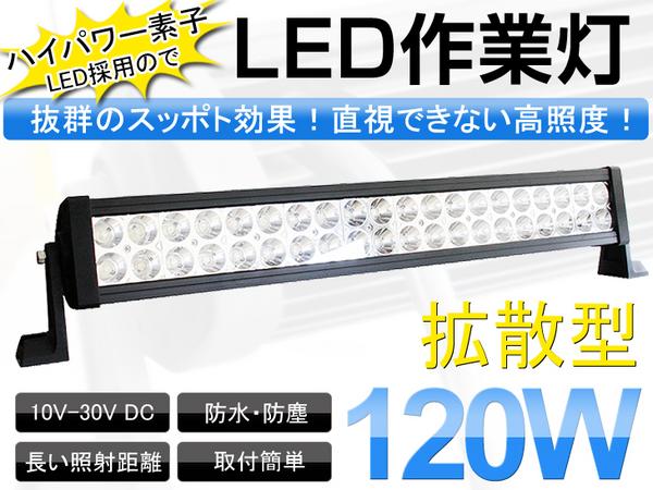★集光仕様8400ルーメン★120WハイパワーLED作業灯/集魚灯6000K