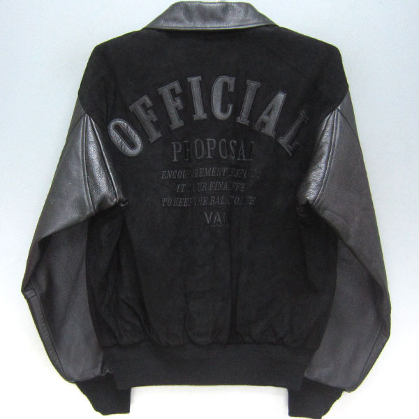 デッドストック！新品VAN JACKET INCオールレザースタジャンM黒