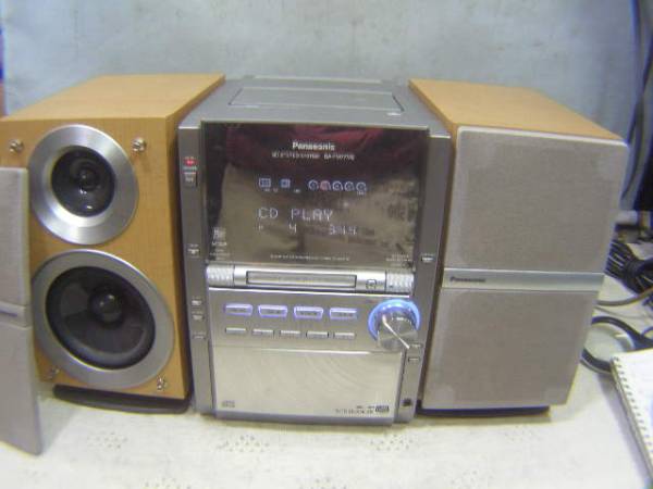 パナソニックMDステレオシステム！SA-PM77MD！CD5連奏・MD確認