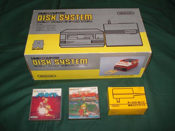 ディスクシステム中古品　ソフト2本・専用ＡＣアダプタ　セット