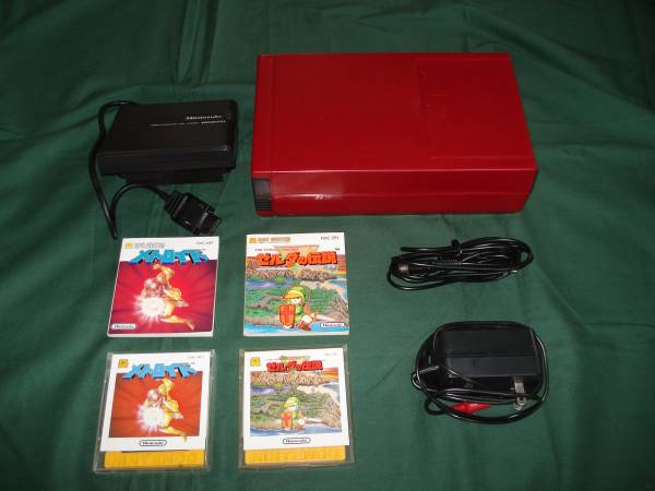 ディスクシステム中古品　ソフト2本・専用ＡＣアダプタ　セット