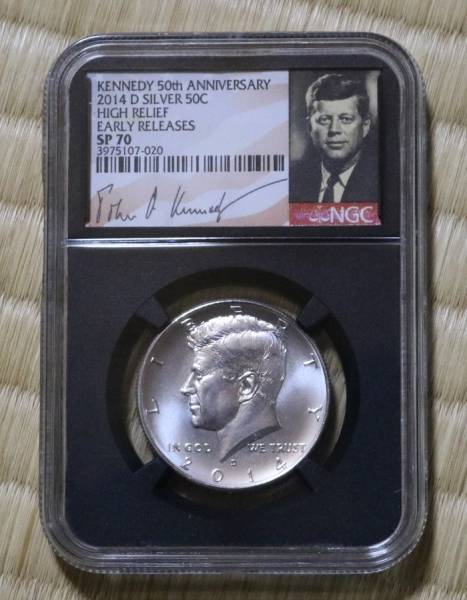 アメリカ銀貨 2014-D NGC SP70 ケネディ貨発行50周年記念 ER アメリカ