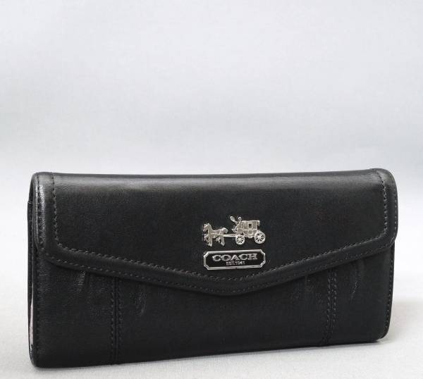 COACH ⁄ コーチ レザー 長財布 馬車ロゴ - COACHコーチ ブラック 馬車 