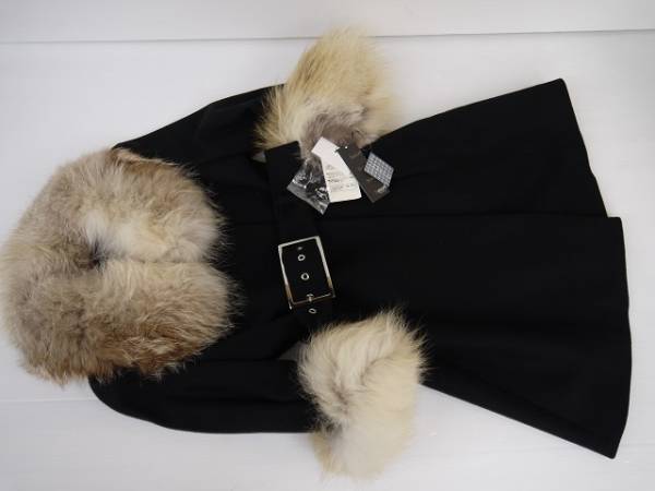 新品レディースコートFOXファー　GATHER　サイズ38黒