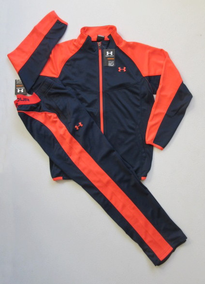 ◆新品 UNDER ARMOUR トラックジャケット＆パンツ 紺／橙 160◆