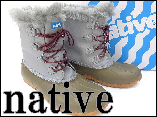 新品ネイティブ JIMMY2.0ハンティングスノーブーツ29灰緑★S9438