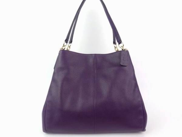 得価，定番 NEW COACH ペブルドレザー ショルダーバッグ 紫(女性用)｜売買されたオークション情報、yahooの商品情報をアーカイブ公開 - オークファン かばん、バッグ