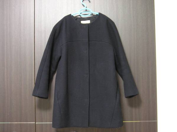 デプレ ウール ノーカラー コート 黒 サイズ1 トゥモローランド セール 