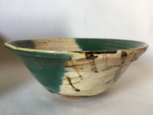 織部焼 景正二十五世 加藤作助造 在銘 茶碗 抹茶碗 茶道具 共箱(織部