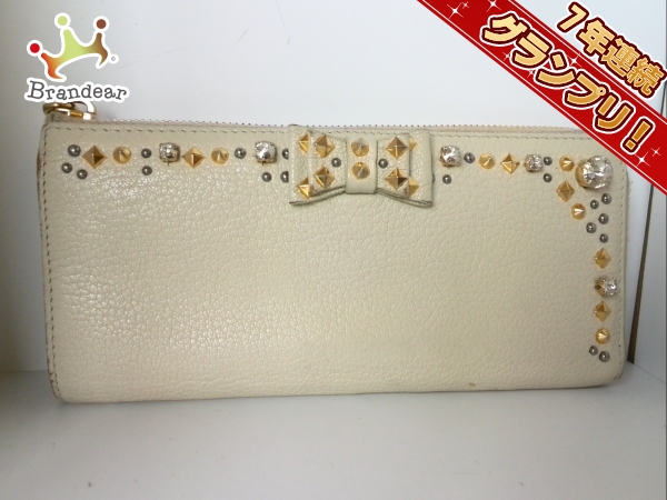 miu miu ⁄ ミュウミュウ | ミュウミュウ 長財布 - アイボリー miu miu ⁄ ミュウミュウ | ミュウミュウ 長財布 - アイボリー