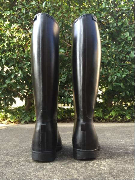 エーグルAIGLE☆乗馬ブーツ☆レインブーツ☆24.5cm 39 黒 ラバー