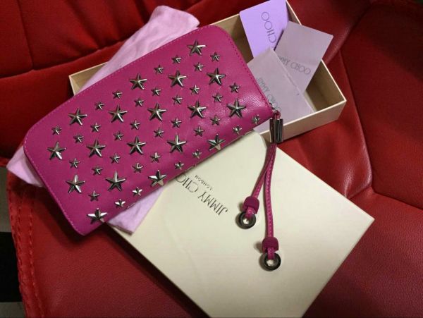 ジミーチュウJIMMY CHOO スタッズ ラウンドファスナー長財布J-15