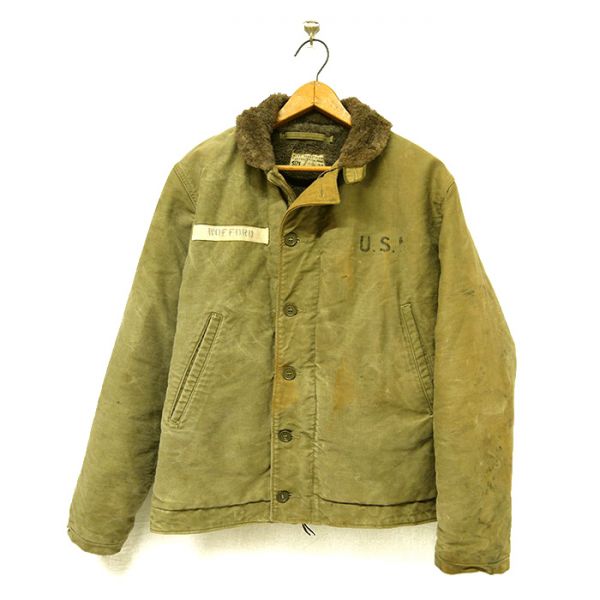 希少38！1940'S 米軍実物 U.S.N N-1デッキジャケット ステンシル 40s