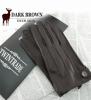 送料無料 メンズ ディアスキンレザーグローブ ダークブラウン M