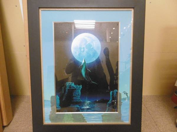 4718 絵画 戸川郁夫 ラ・ルナ 格安出品 二ホン画廊 イルカ ホビー