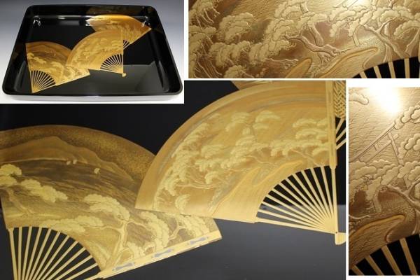 広蓋 金蒔絵 扇面 末広 本漆器 天然木 ☆名品 加賀蒔絵 扇面蒔絵広蓋 高蒔絵 豪華作 扇面散蒔絵重箱 【公式通販】