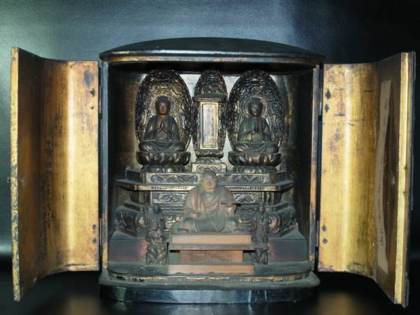 日蓮 南無妙法蓮華経 曼荼羅 仏像 厨子入り 江戸時代 持法寺第十二世