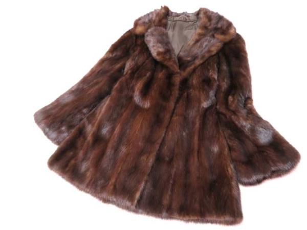 美品▽MINK ミンク 本毛皮ハーフコート 11号 毛質艶やか・柔らか◎