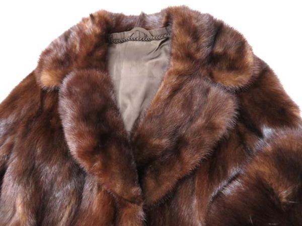 美品▽MINK ミンク 本毛皮ハーフコート 11号 毛質艶やか・柔らか◎