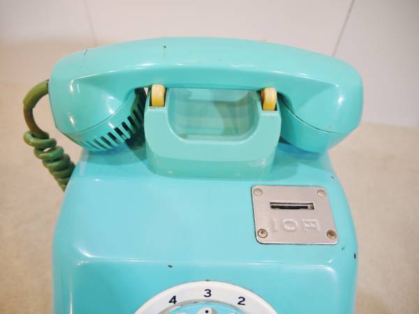 70年代 公衆電話 【ジャンク品】 昭和レトロ 緑？青？