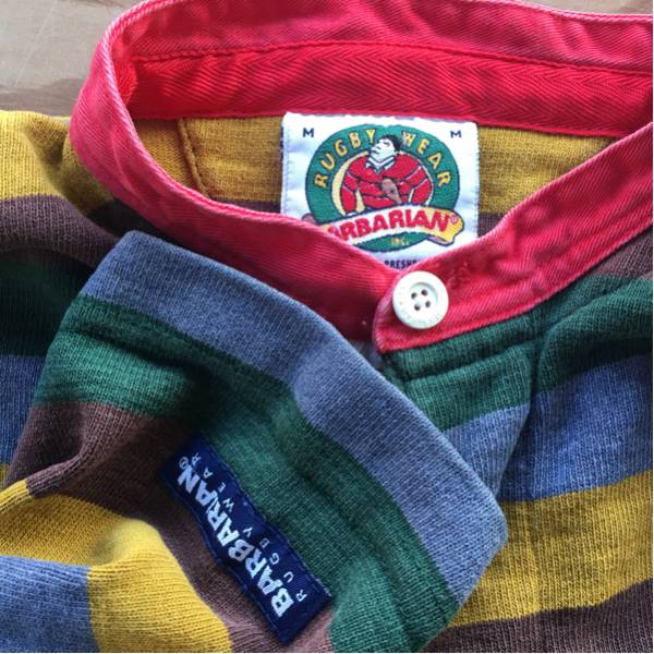 美品 バーバリアン ボーダーカットソーM ラガーシャツ_2