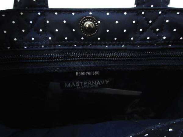 ヘッドポーター HEAD PORTER 美品 MASTERNAVY ドット トート バッグ