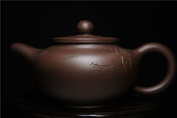 細工朱泥製 在銘 茶道具 龍口双龍彫刻急須 白泥 唐物